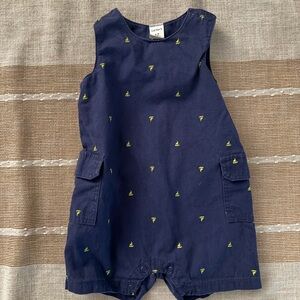 Carter's Dark Blue Romper with Lime Accents